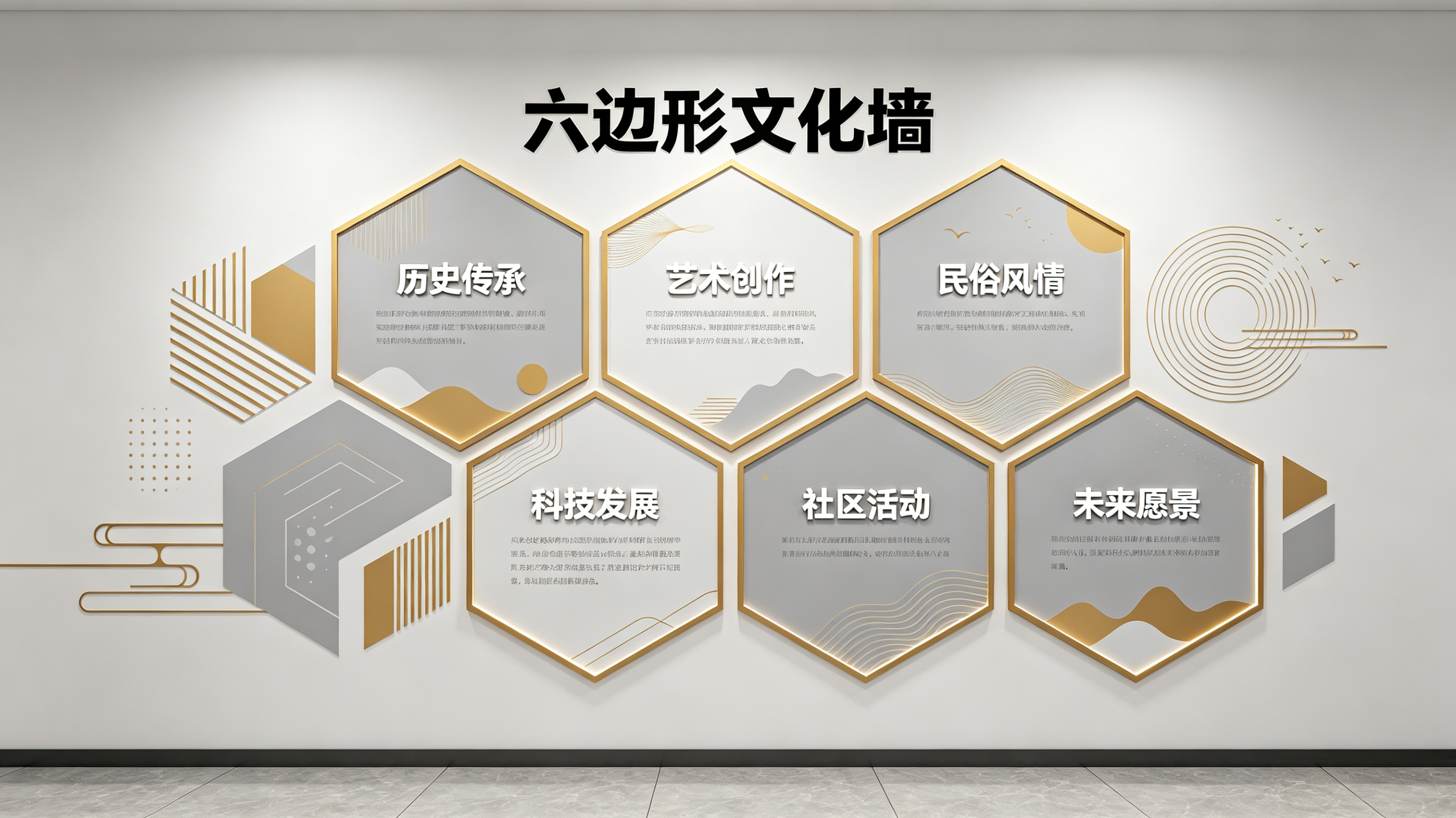 芷江县企业文化墙 | 六边形信息美学